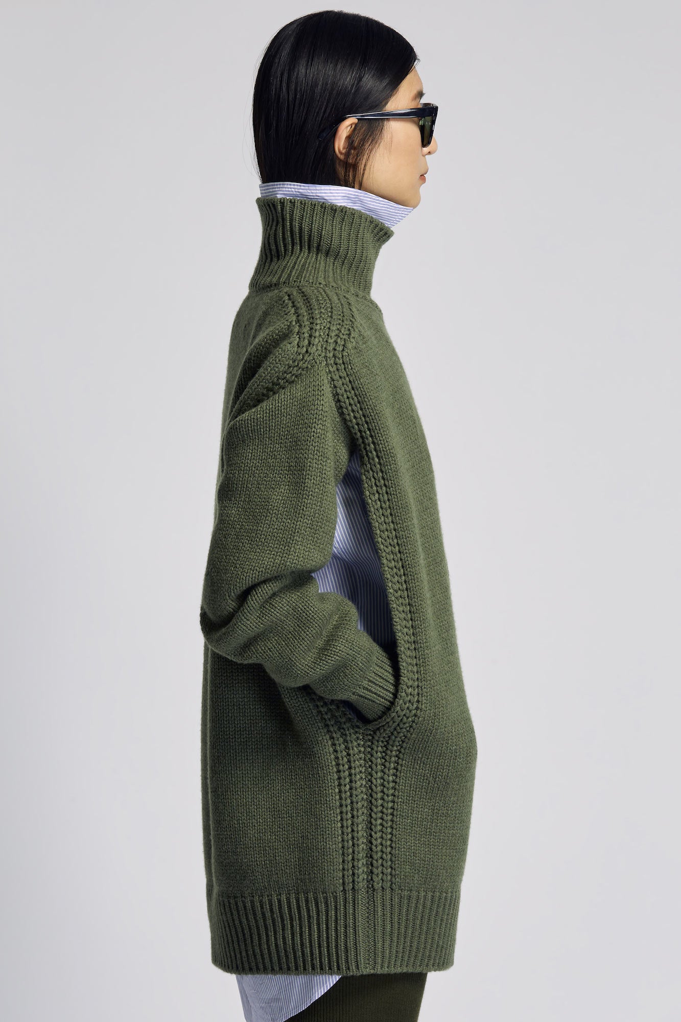 Sa Su Phi Giovanna vestito in cashmere verde militare