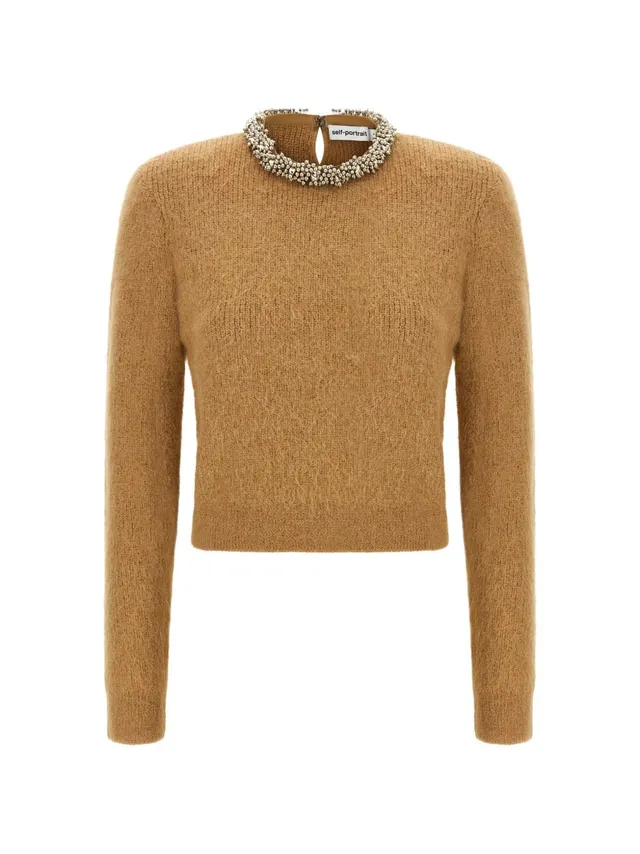 Self-Portrait AW26-094T maglia donna marrone