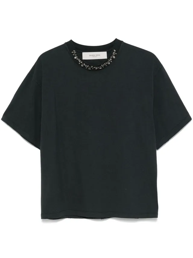Golden Goose GWP01874 t-shirt donna washed black