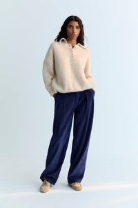 The New Society Nicol pantalone donna Infinite Navy velluto