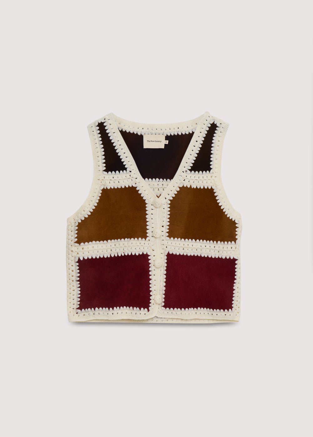 THE NEW SOCIETY Arlet Gilet Donna Patchwork Blu