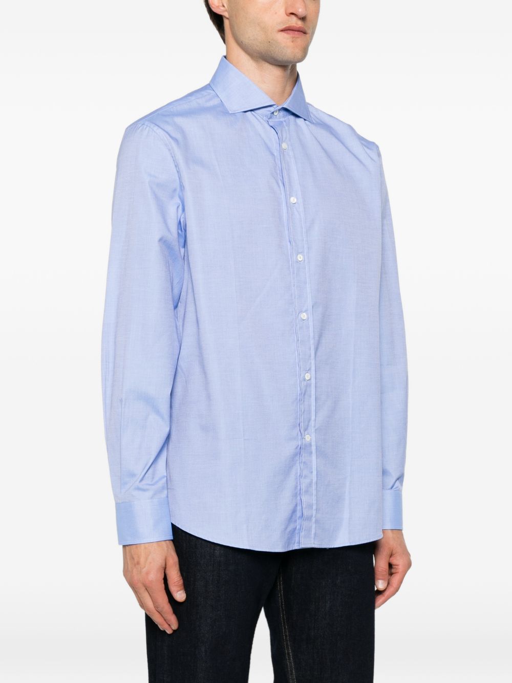 Brunello Cucinelli MBUC40627 camicia azzurro scuro