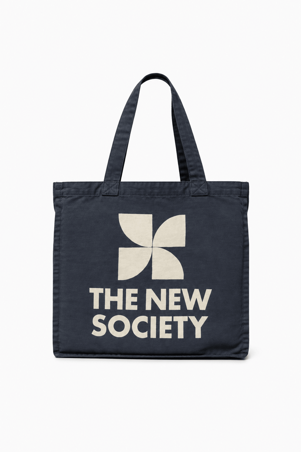 The New Society TNS Logo Bag Forged Iron borsa tela cotone