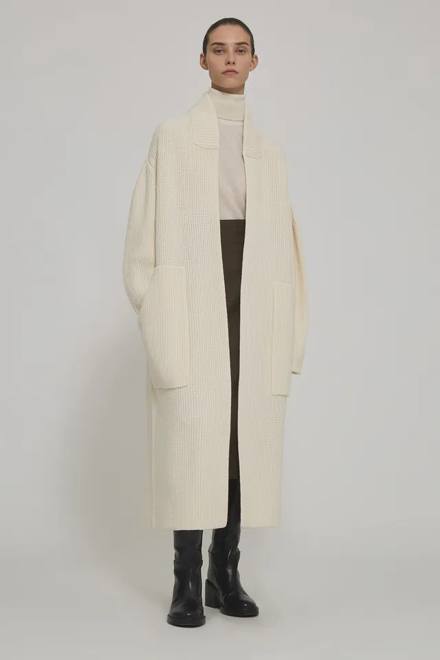 Sa Su Phi Cardigan Lungo avorio misto cashmere