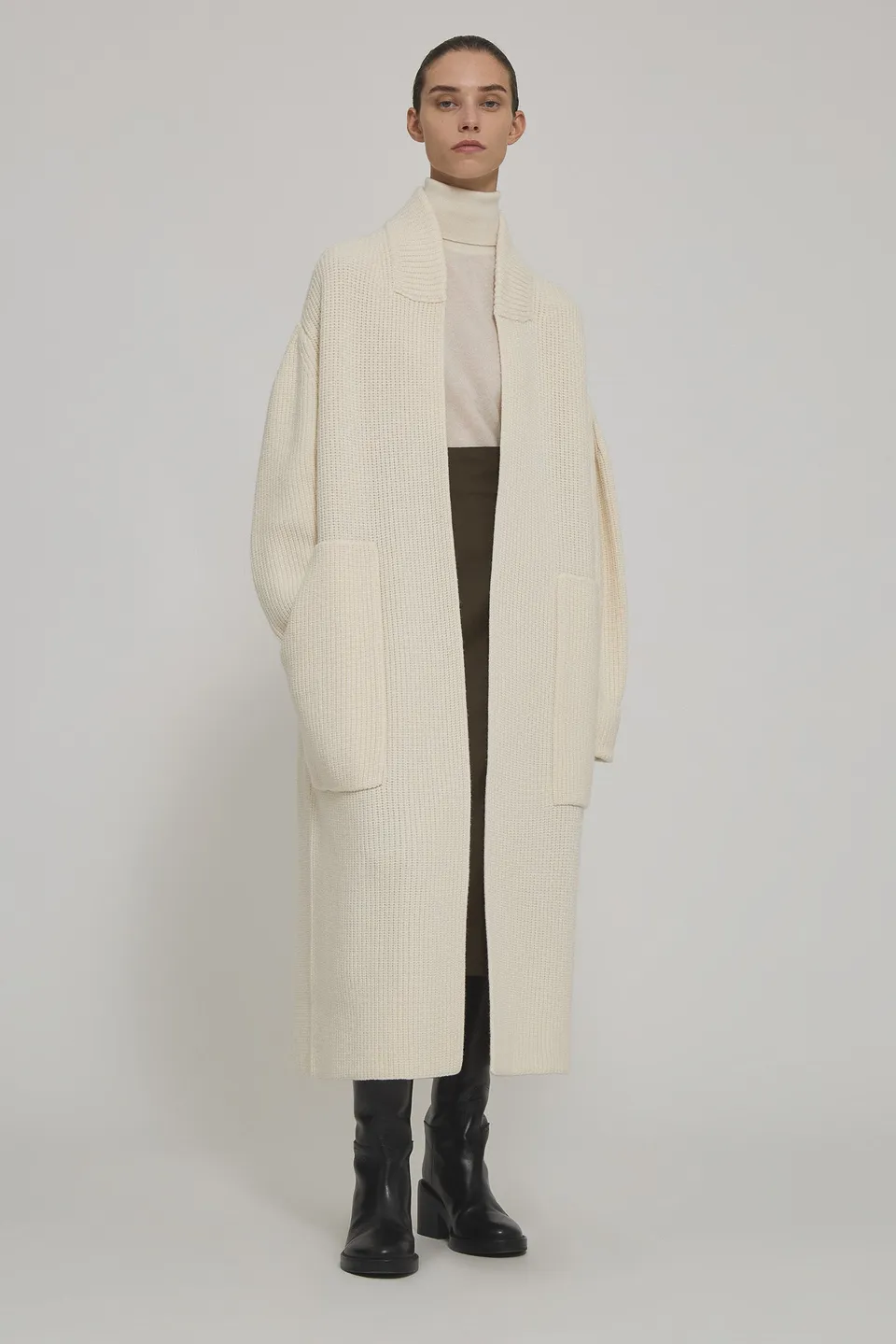Sa Su Phi Cardigan Lungo avorio misto cashmere