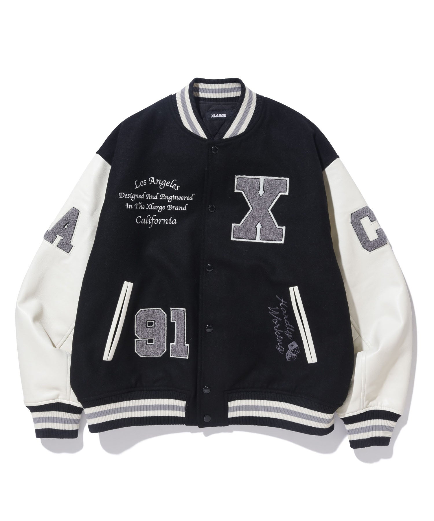 X-Large OG Logo giacca varsity marrone lana
