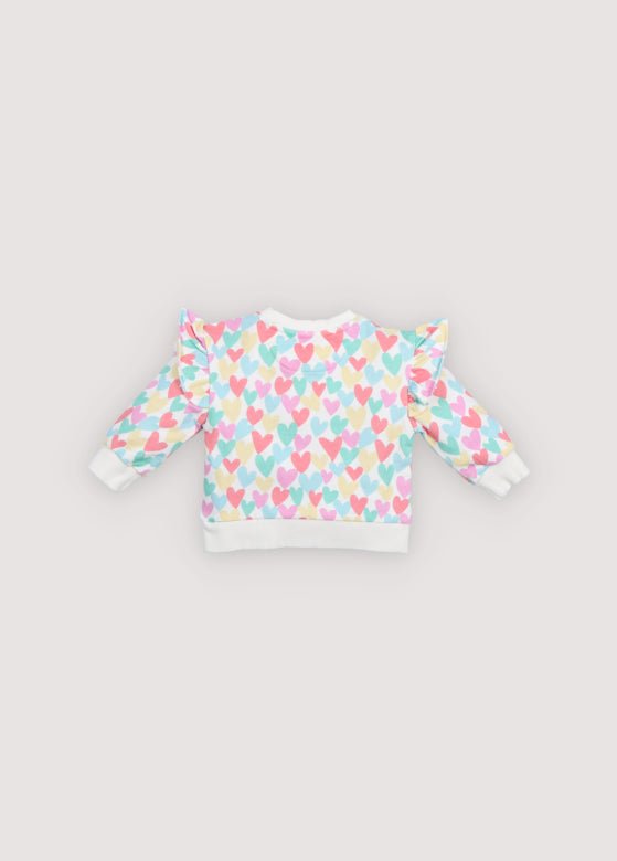 The New Society Anis Hearts Print felpa neonato 6 mesi cotone