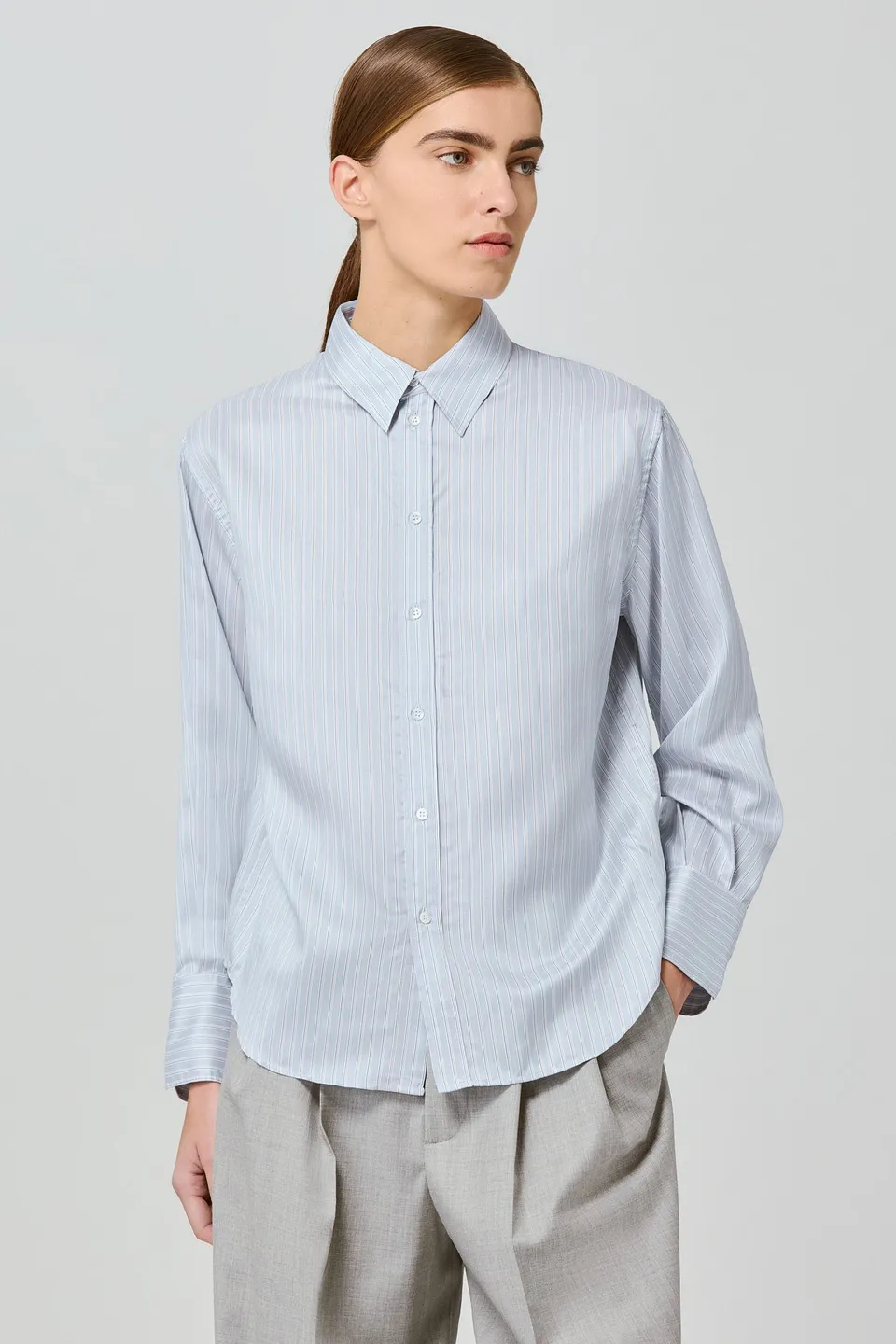 Sa Su Phi Marcella camicia seta twill bianca ampia