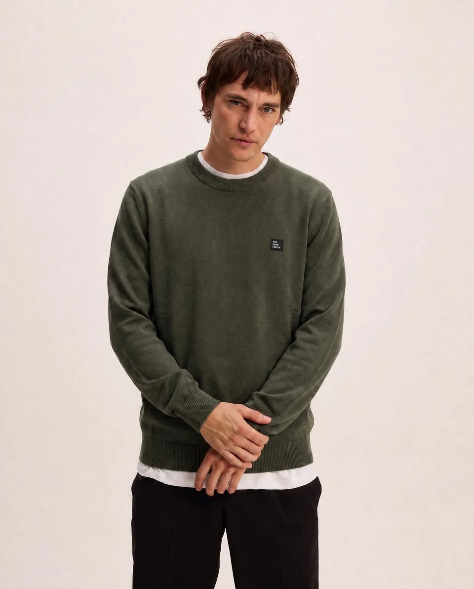 Goodpeople Oknit Comfort maglione verde scuro misto lana