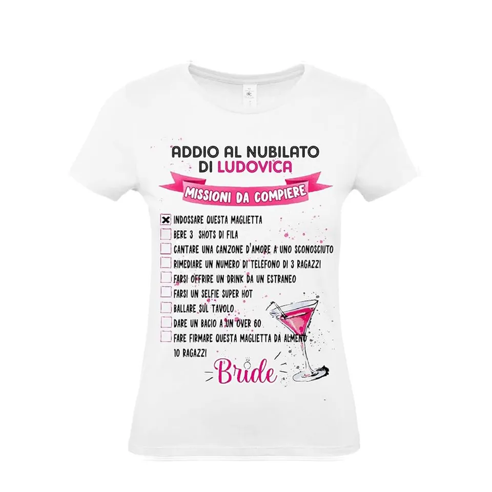 Mr. Gadgets Lista Obiettivi t-shirt addio al nubilato cotone