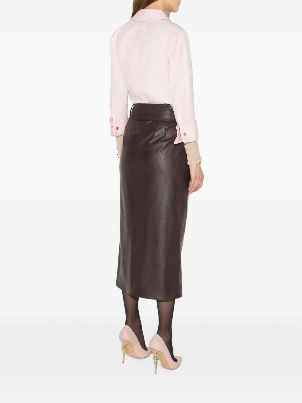 Elisabetta Franchi GO21866E2 Gonna Midi Marrone Donna
