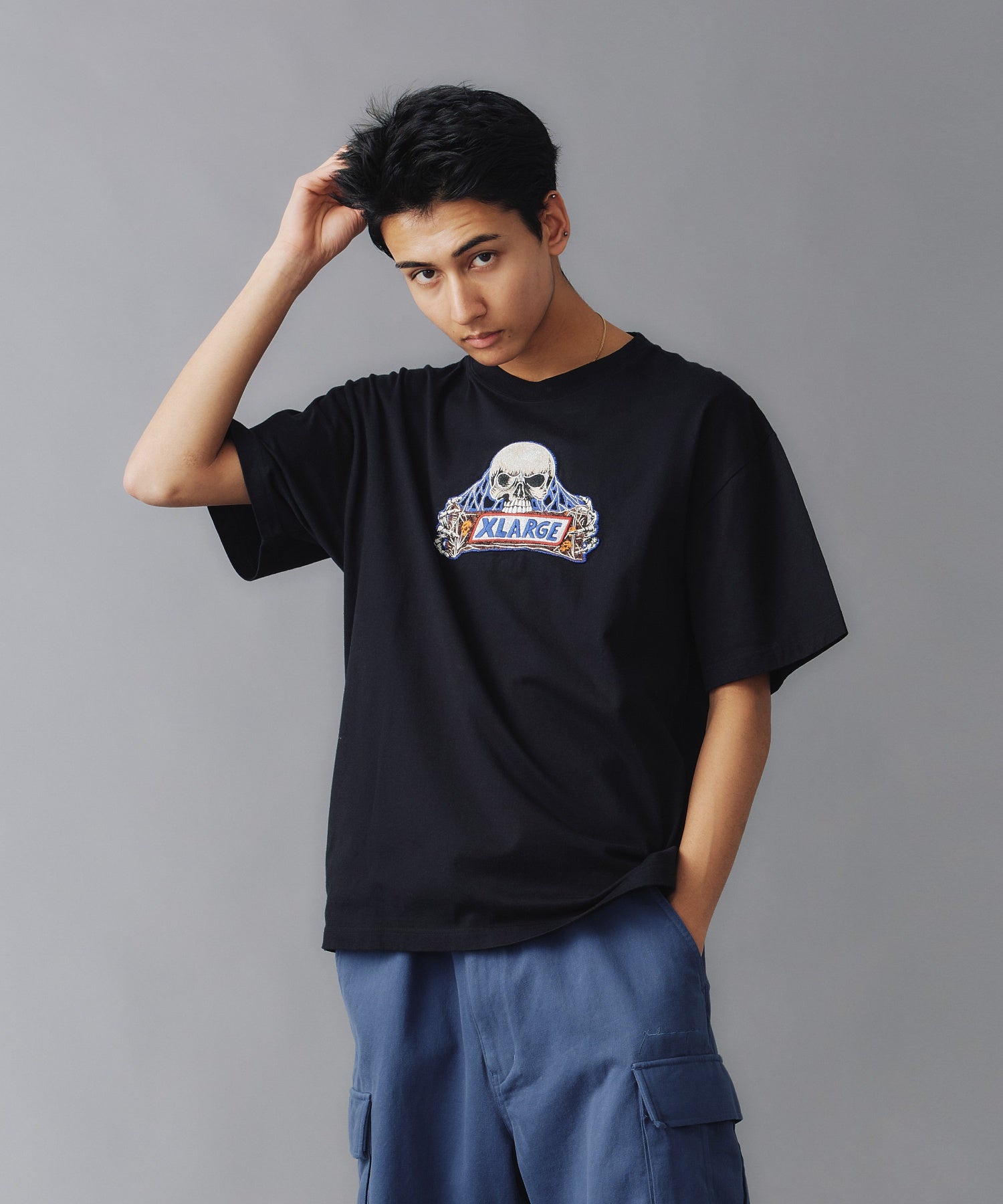 X-Large Skull Logo S/S Tee maglietta ricamo cotone