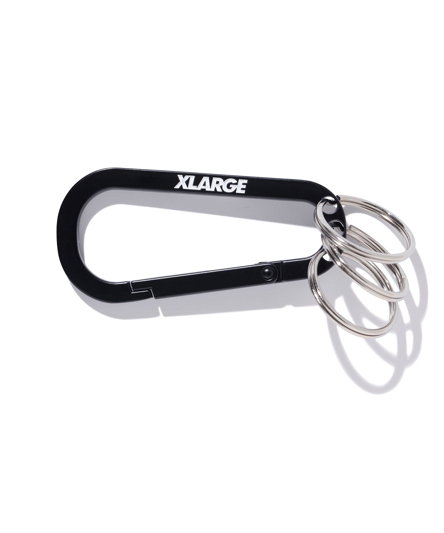 X-Large Slanted Logo portachiavi moschettone nero