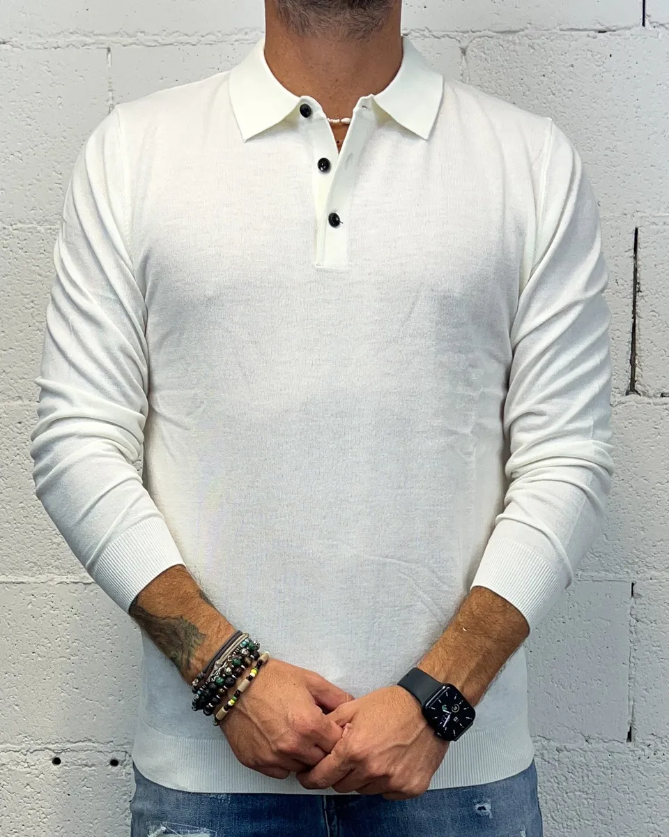 ONLYONE OVER-D Wool Panna polo manica lunga vestibilità regolare