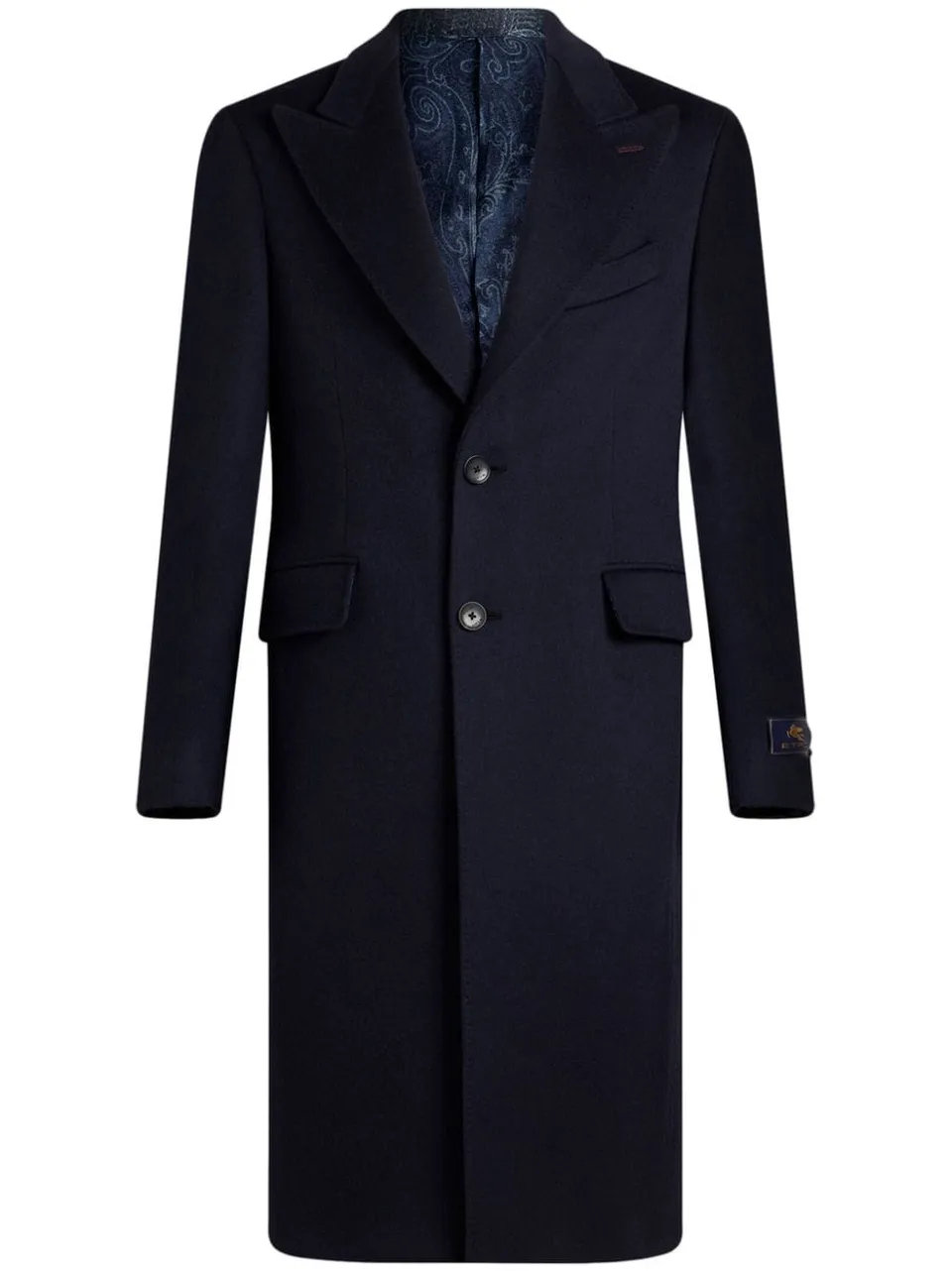 Etro MRAA0013 cappotto cashmere blu navy