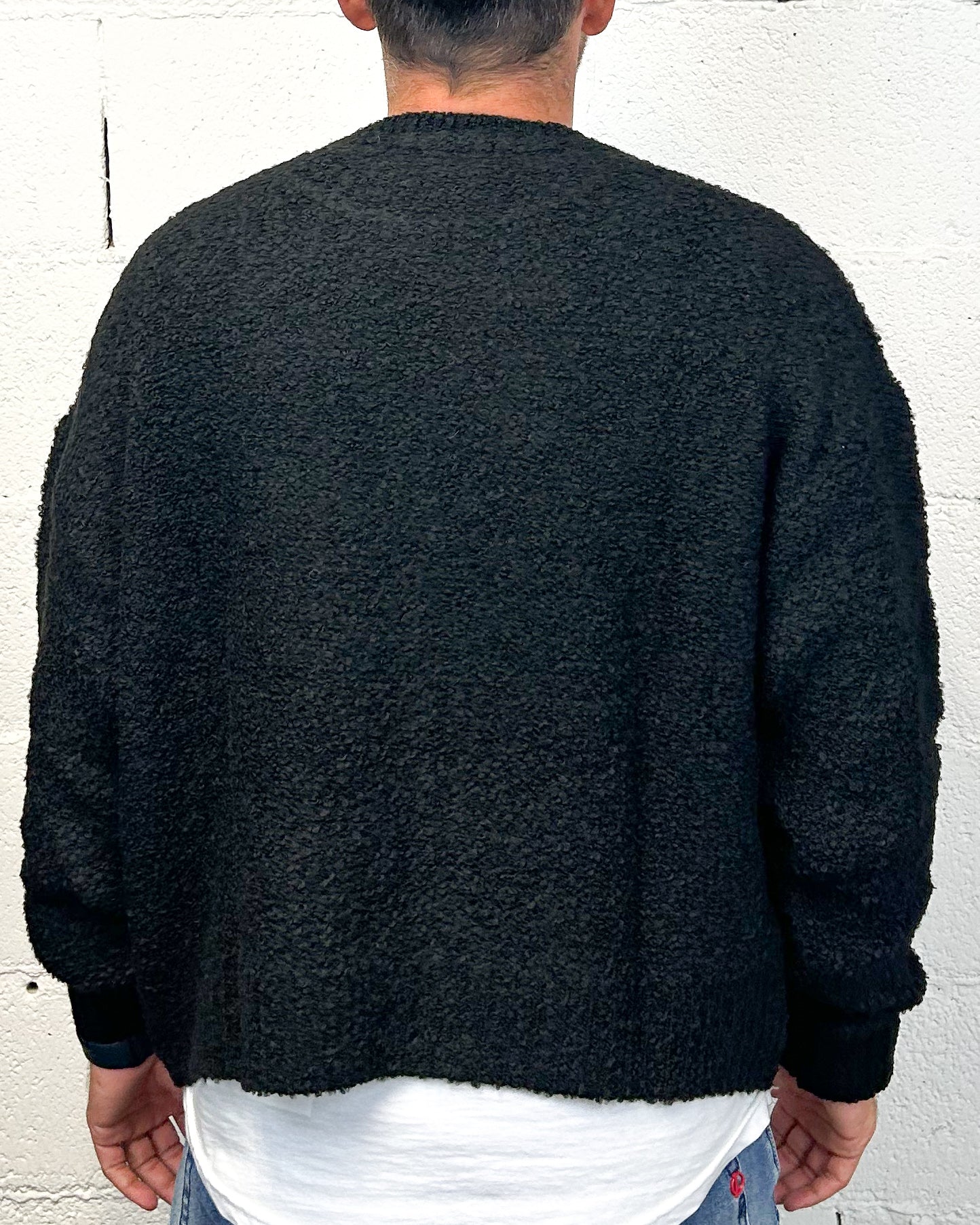 ONLYONE OVER-D Bouclè maglione cropped nero
