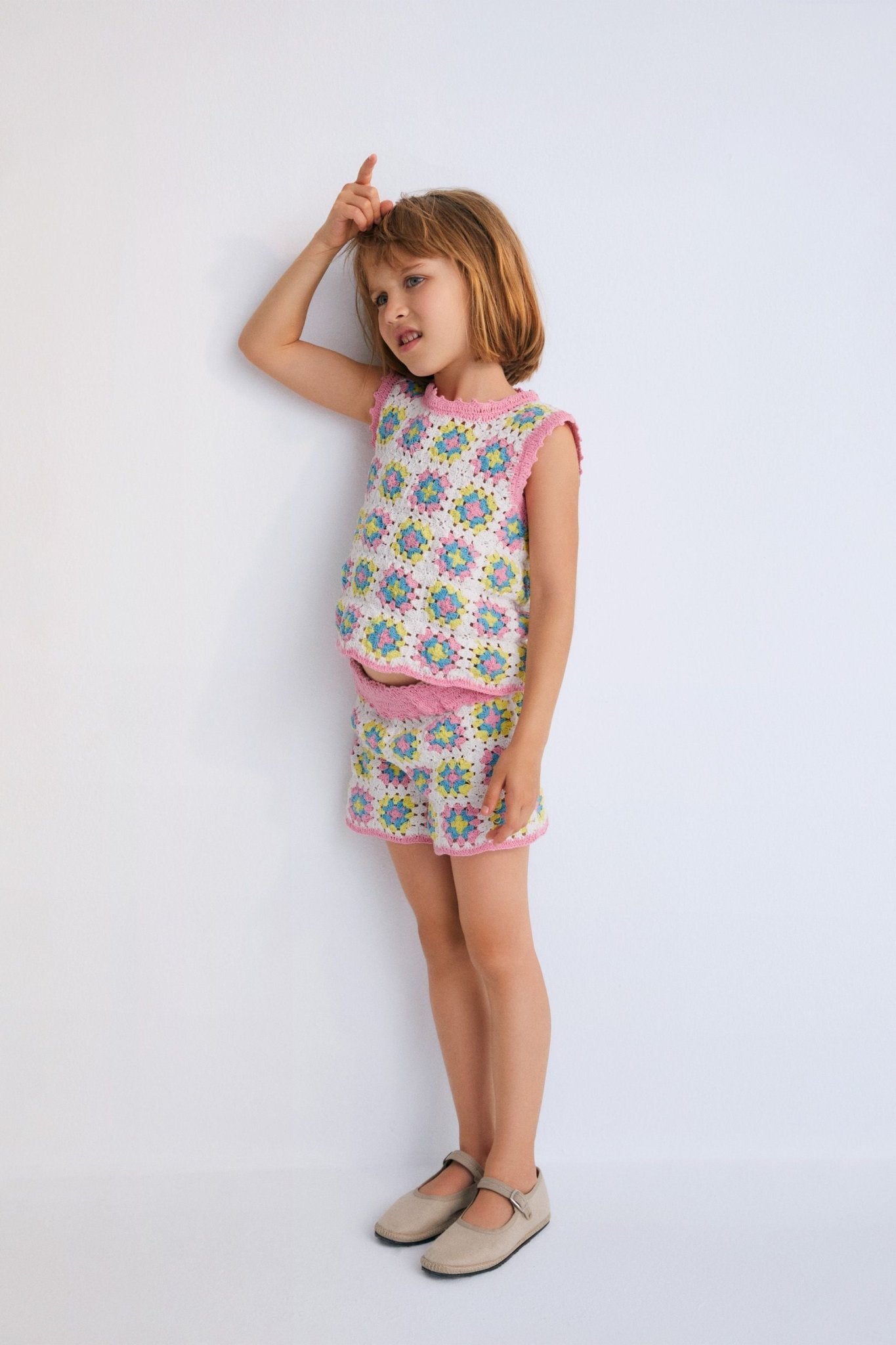 The New Society Nikaia Top top uncinetto rosa