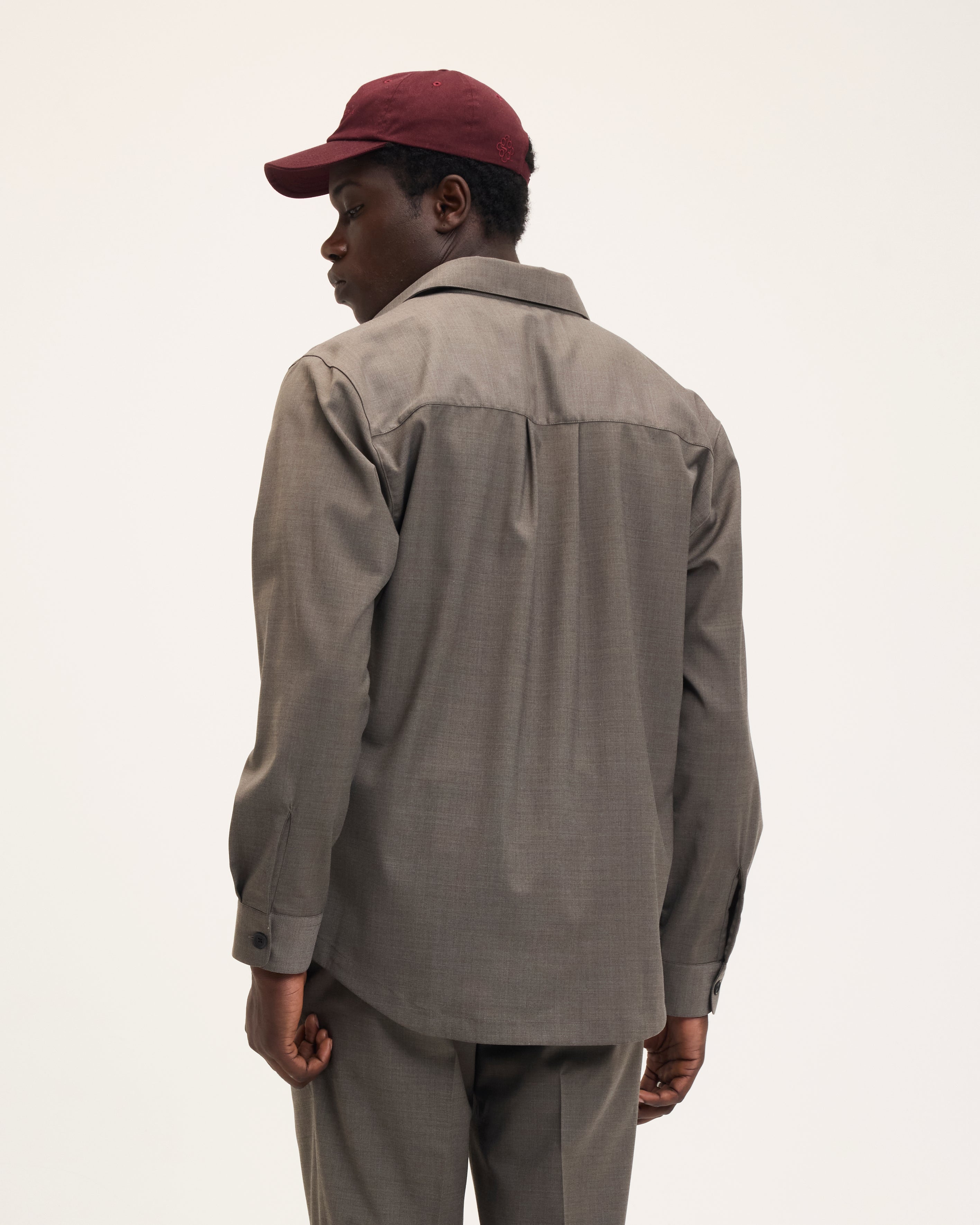 Goodpeople Simon Cool Wool camicia mocca lana