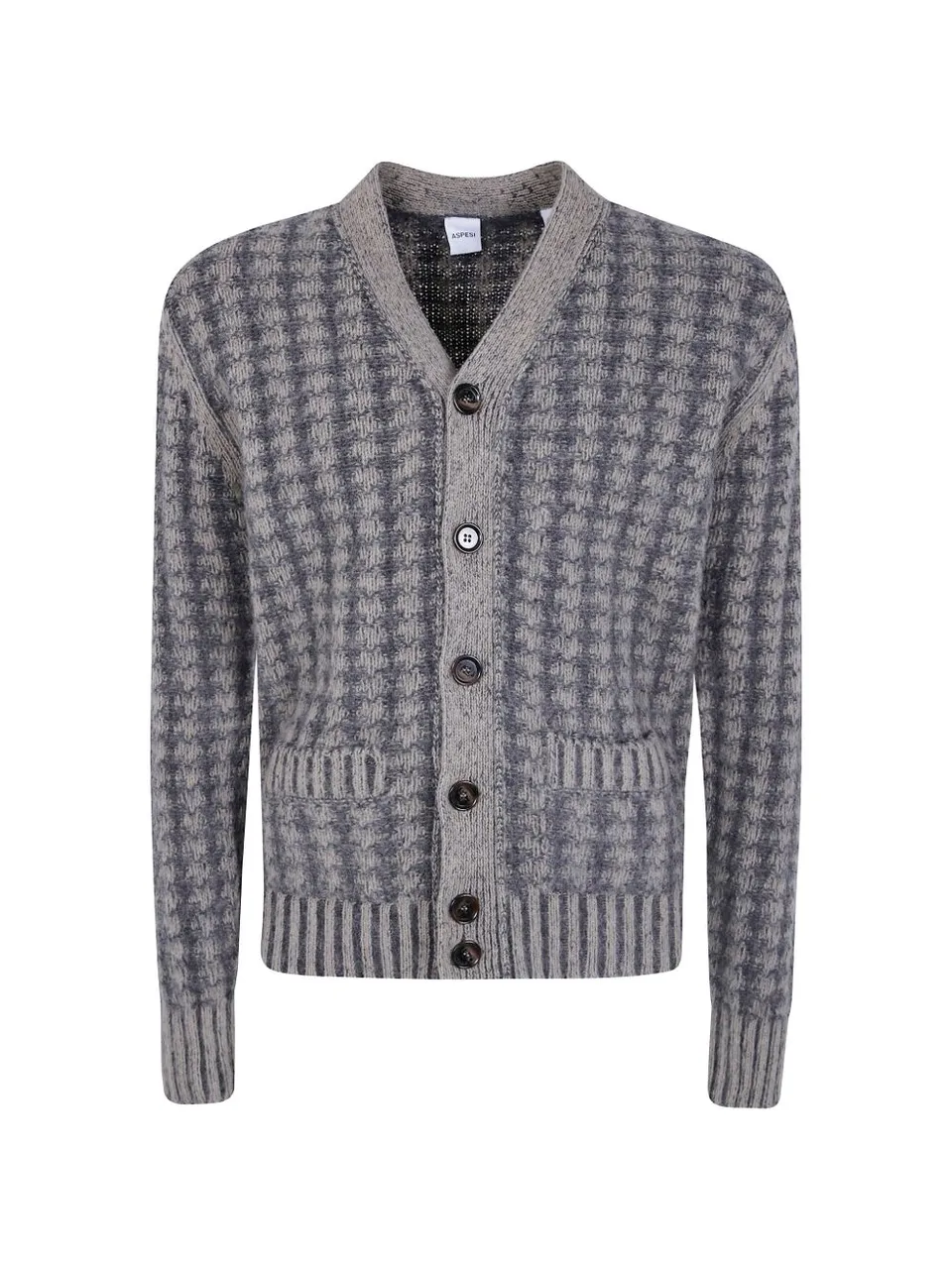 Aspesi M470 cardigan grigio uomo in lana