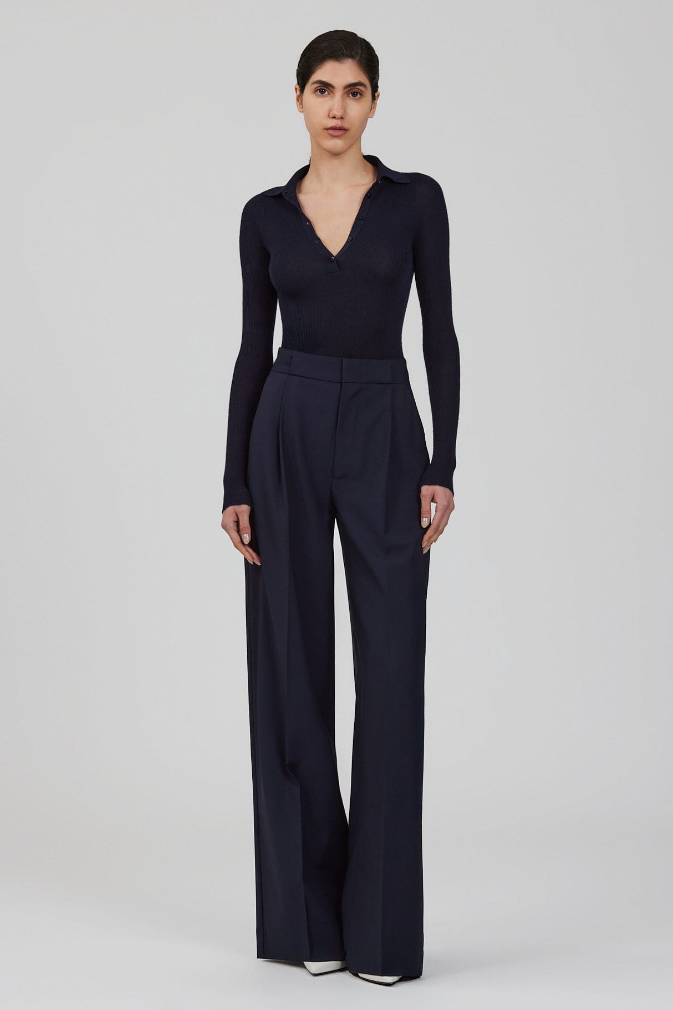 Sa Su Phi Polo maglia a costine cashmere e seta