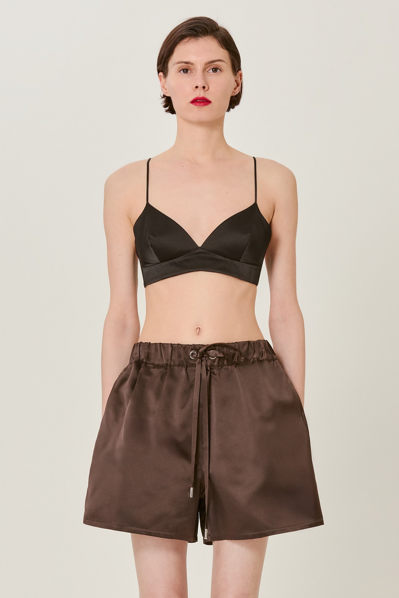 Sa Su Phi Valentina shorts duchesse seta marrone