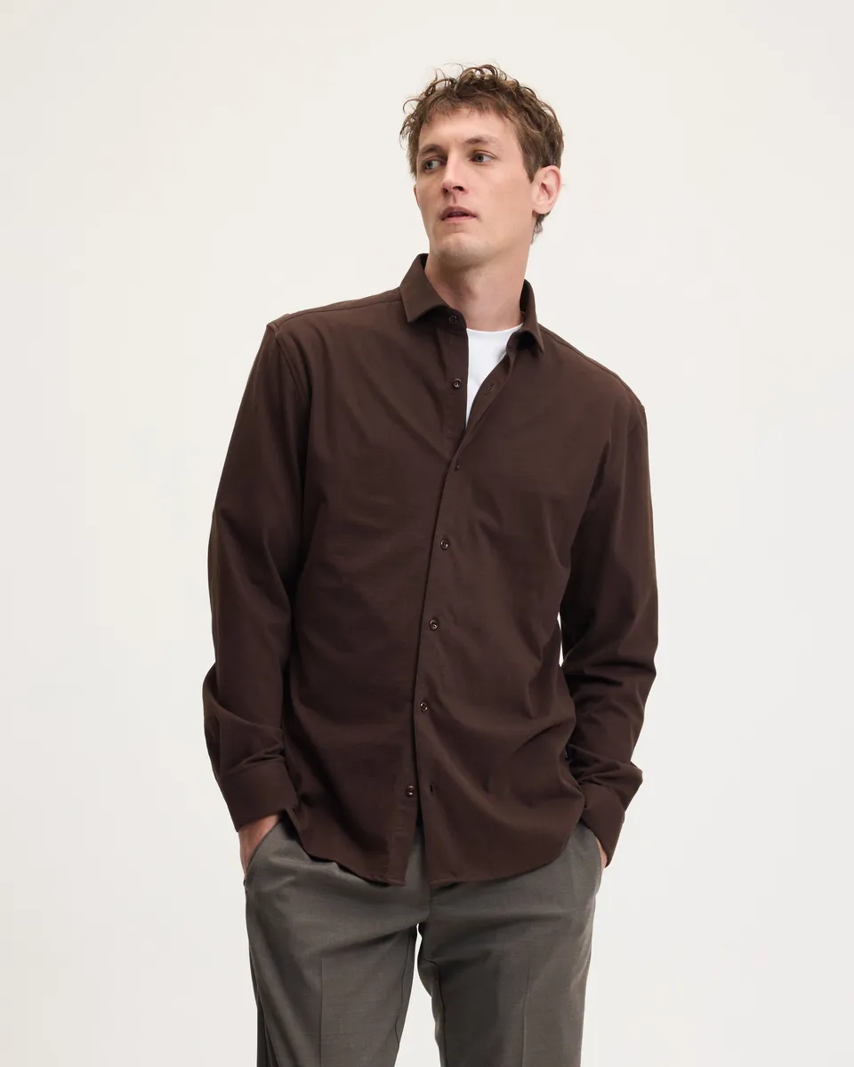 Goodpeople Stirr camicia jersey marrone