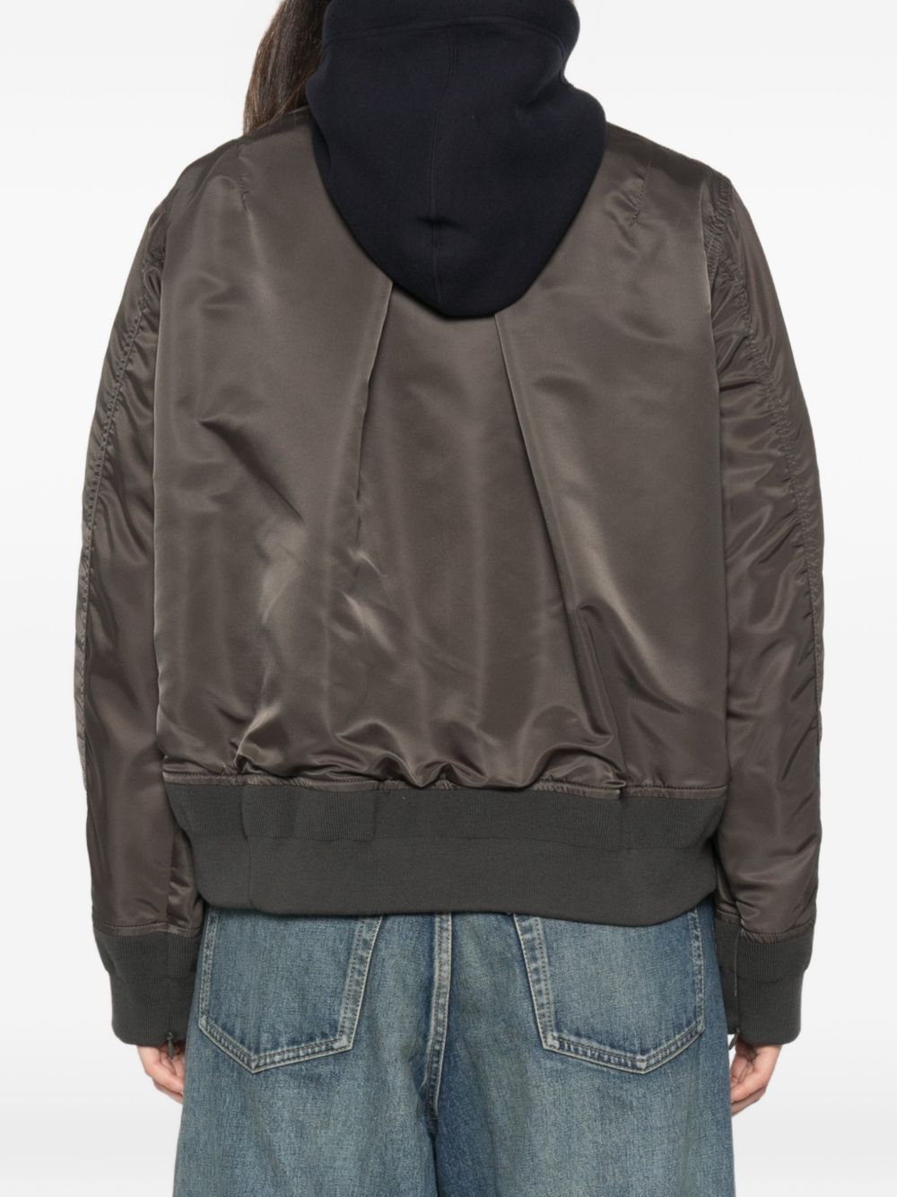 Sacai 26-08680 felpa donna navy dark khaki