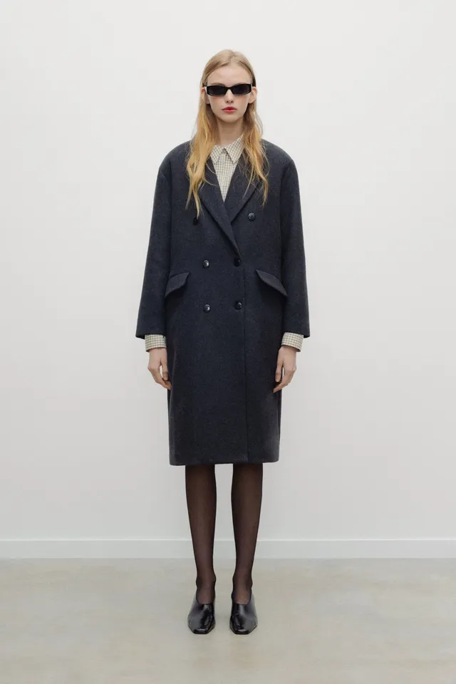 The New Society Elan Cappotto Donna Grigio Antracite Lana