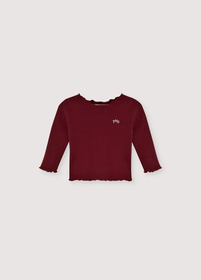 The New Society Rib t-shirt baby cotone plum 6 mesi