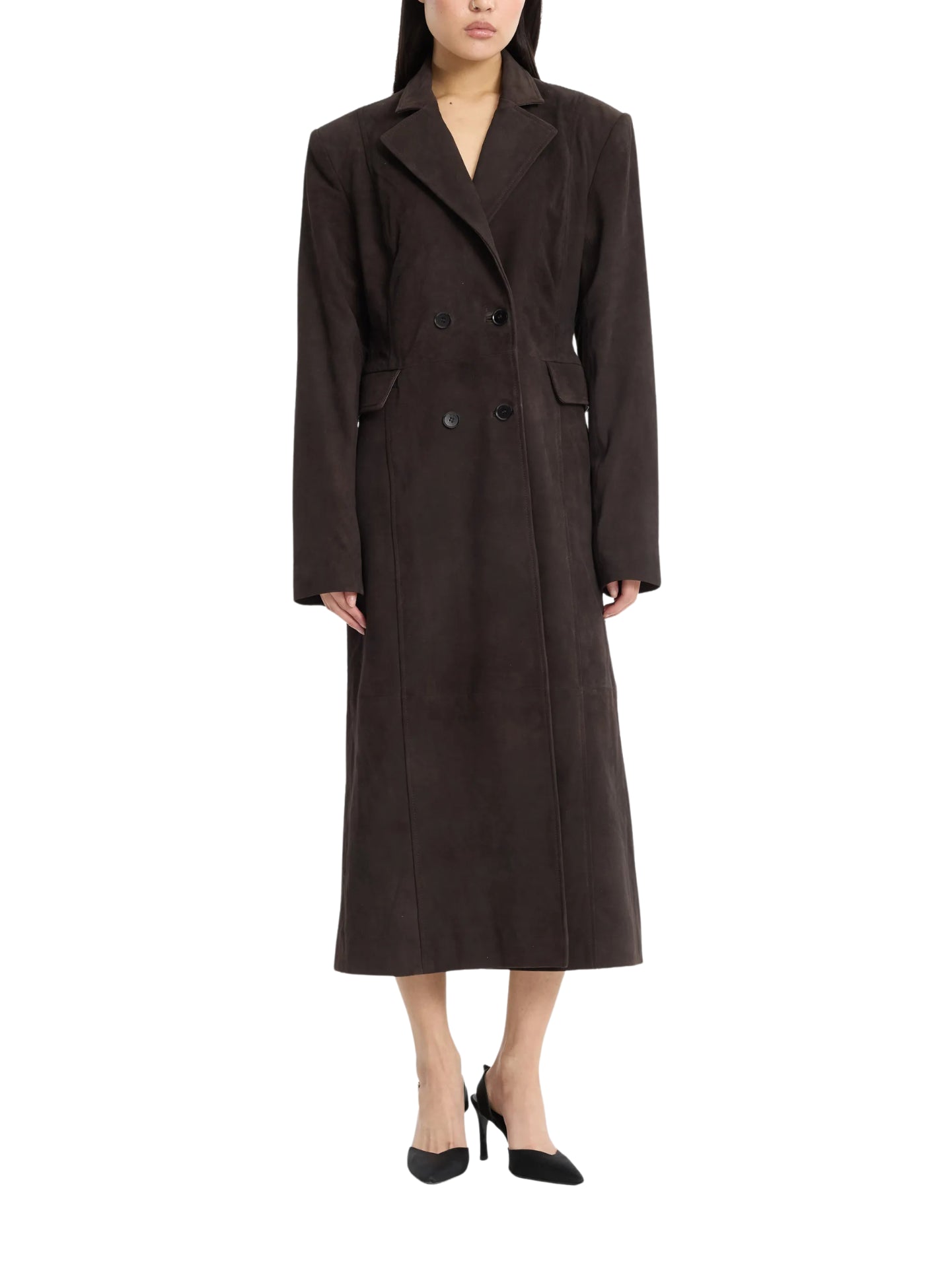 Rotate 1165031111 Ganache cappotto donna cioccolato pelle
