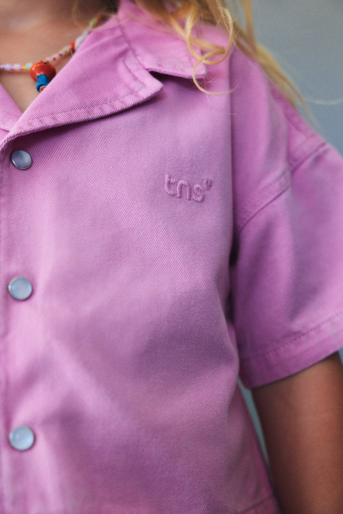 THE NEW SOCIETY Bellis camicia bambina blush rose cotone
