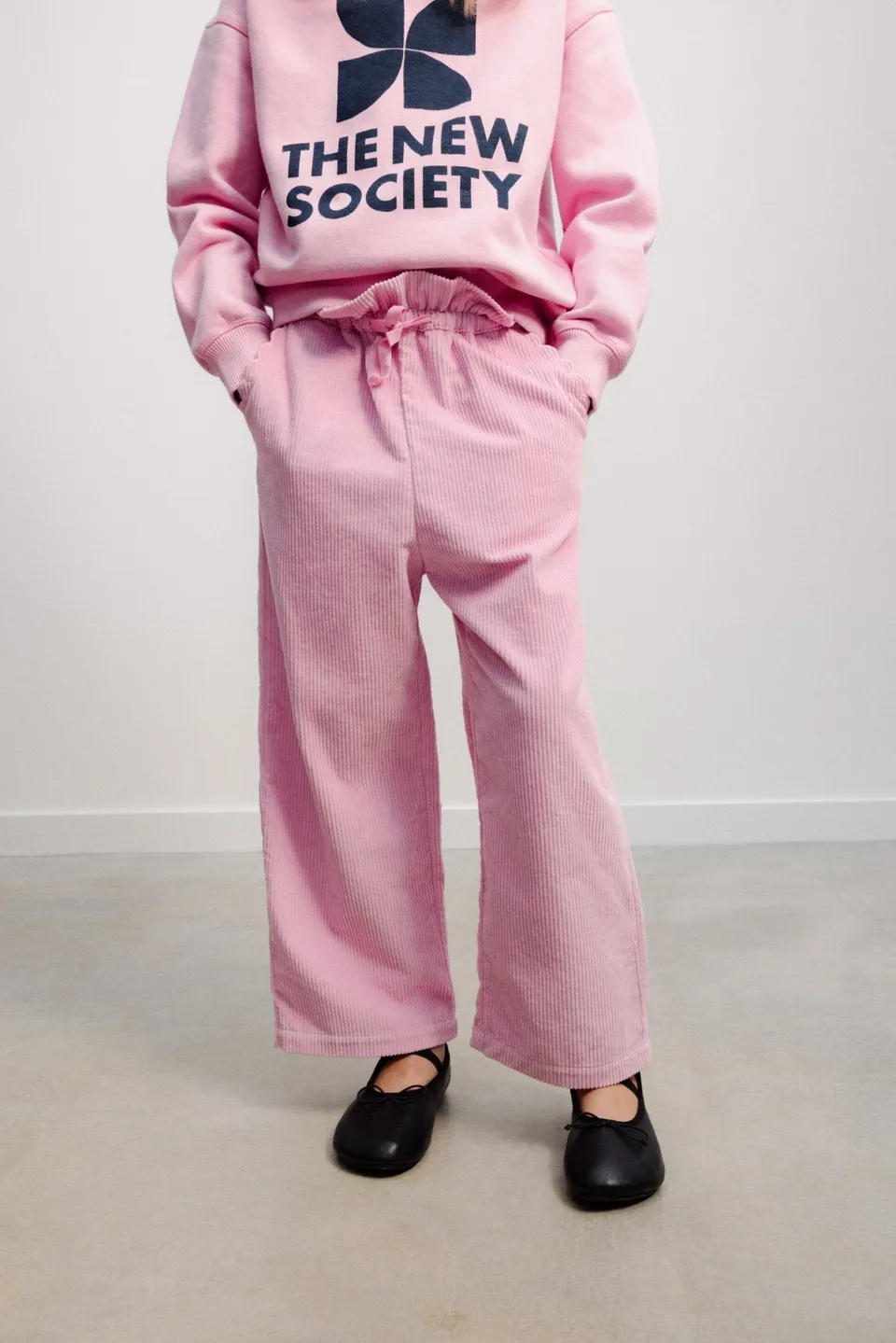 The New Society Dree pantaloni Pink Lavender velluto