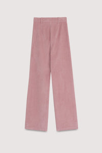 The New Society Ines pantaloni rosa velluto cotone