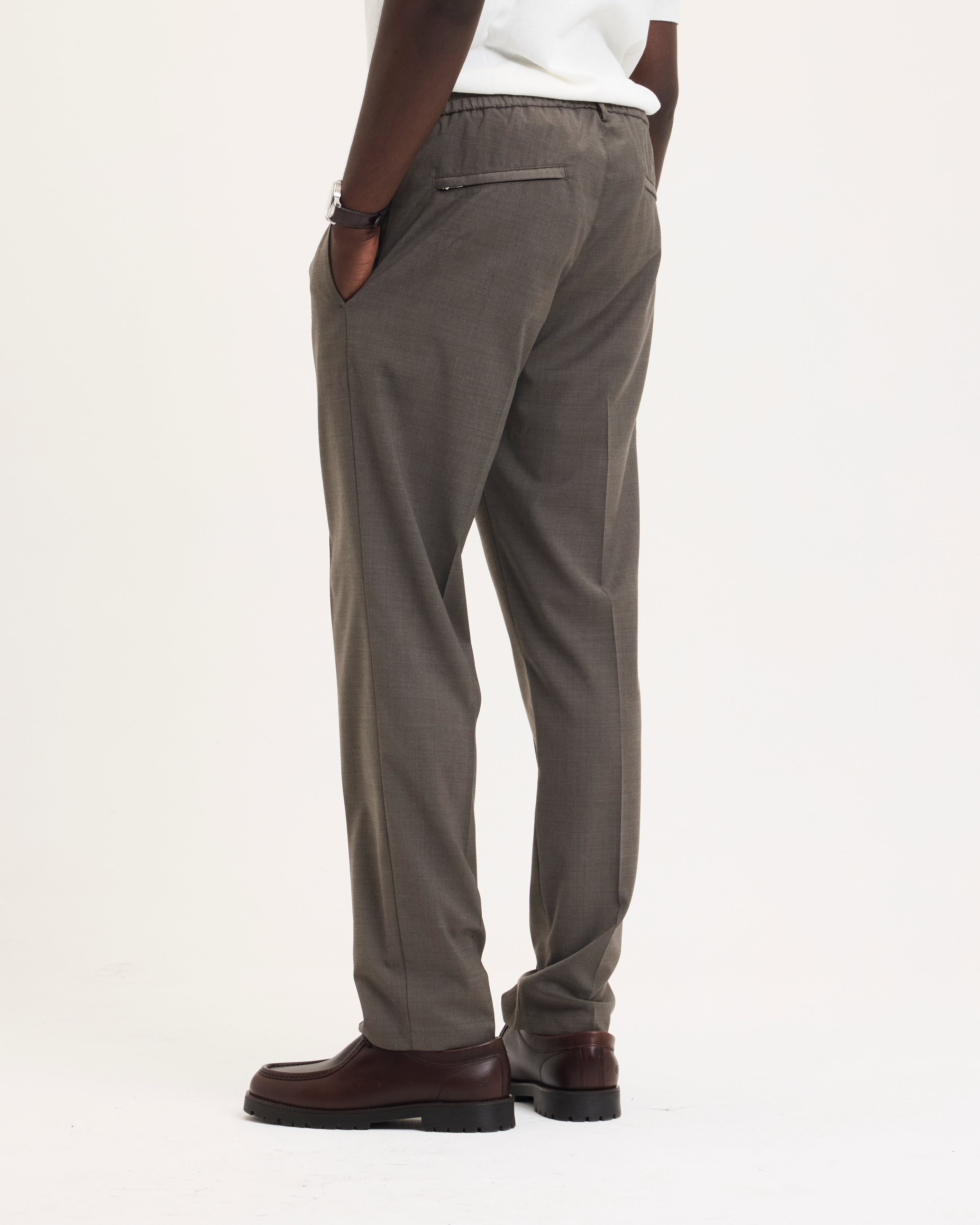 GOODPEOPLE Bien pantalone dritto mocca lana