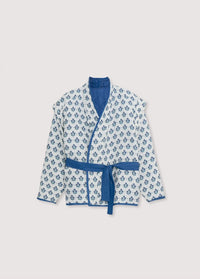 The New Society Eleni giacca reversibile lino fantasia