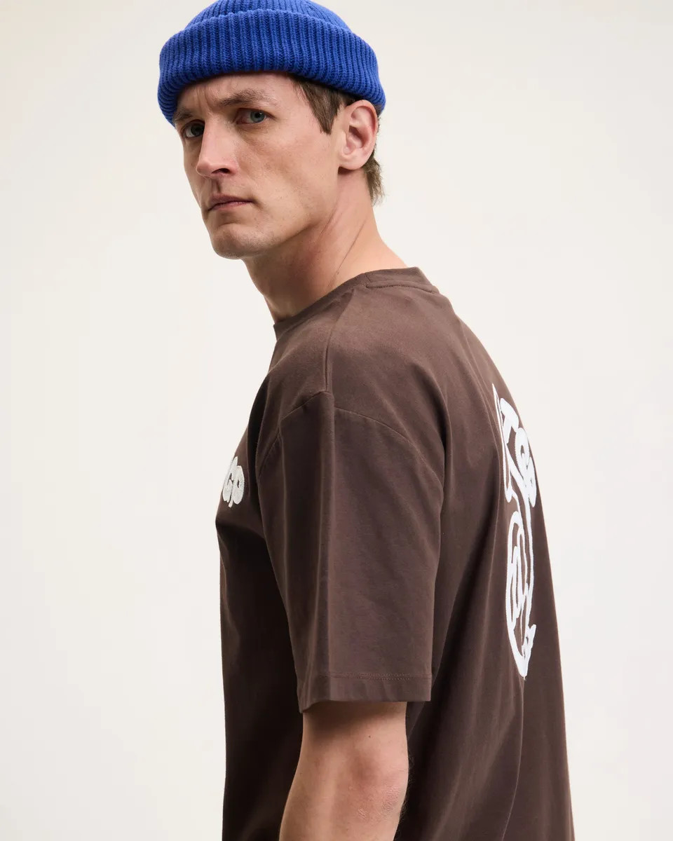 GOODPEOPLE Took Artwork Tee t-shirt marrone cotone
