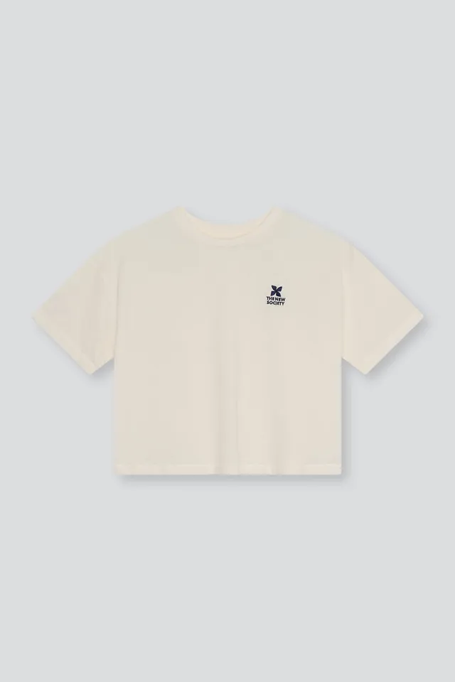 The New Society TNS Logo maglietta teen Ecru cotone