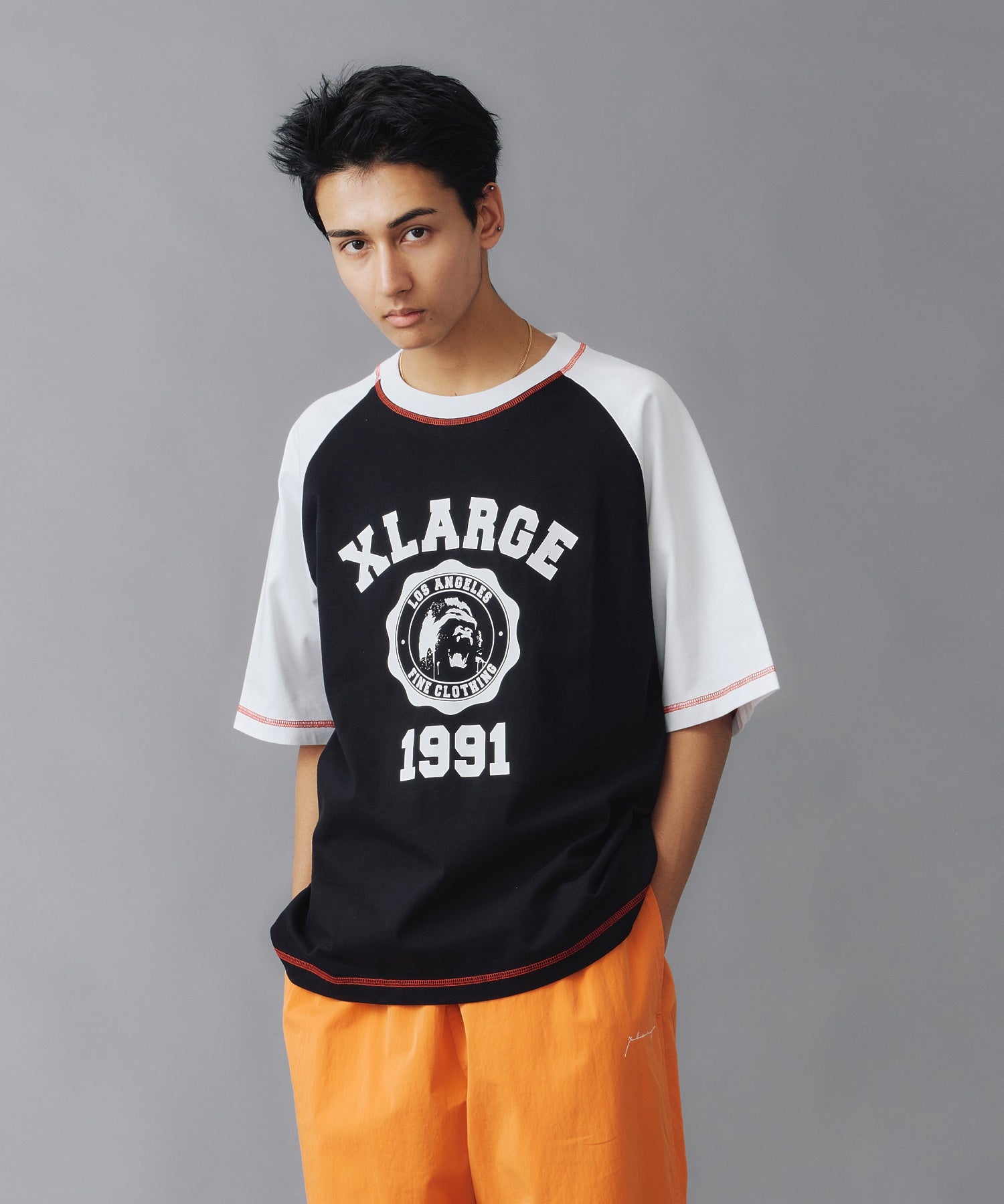 X-Large Color Scheme Stitch Raglan t-shirt cotone