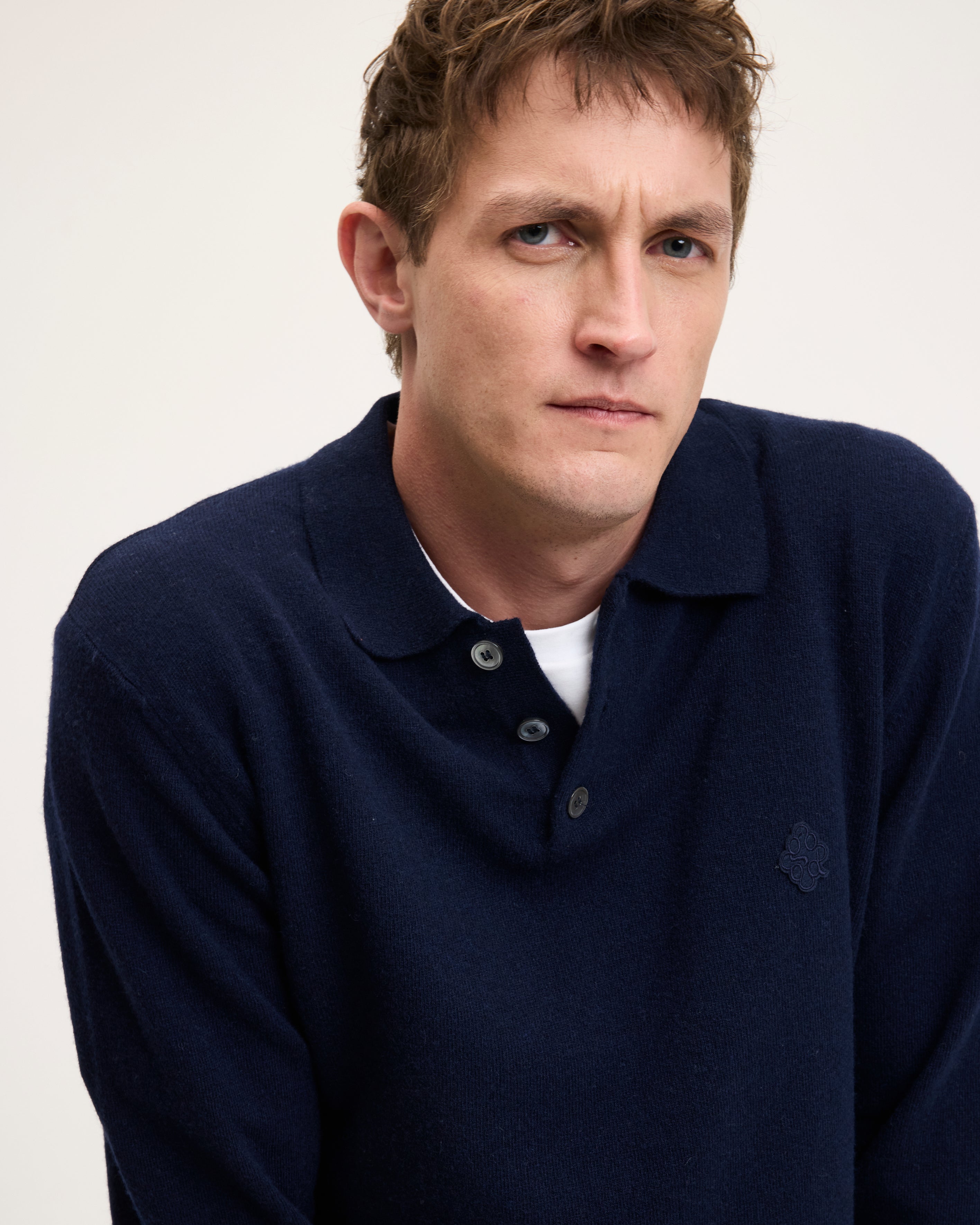 GOODPEOPLE Ken polo maglia blu lana