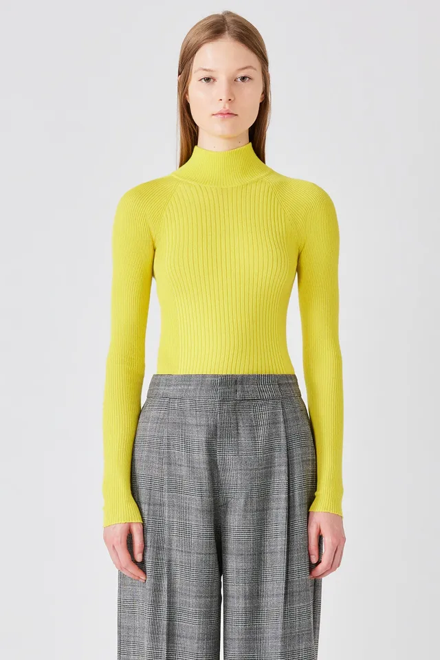 Sa Su Phi lupetto coste cashmere seta giallo