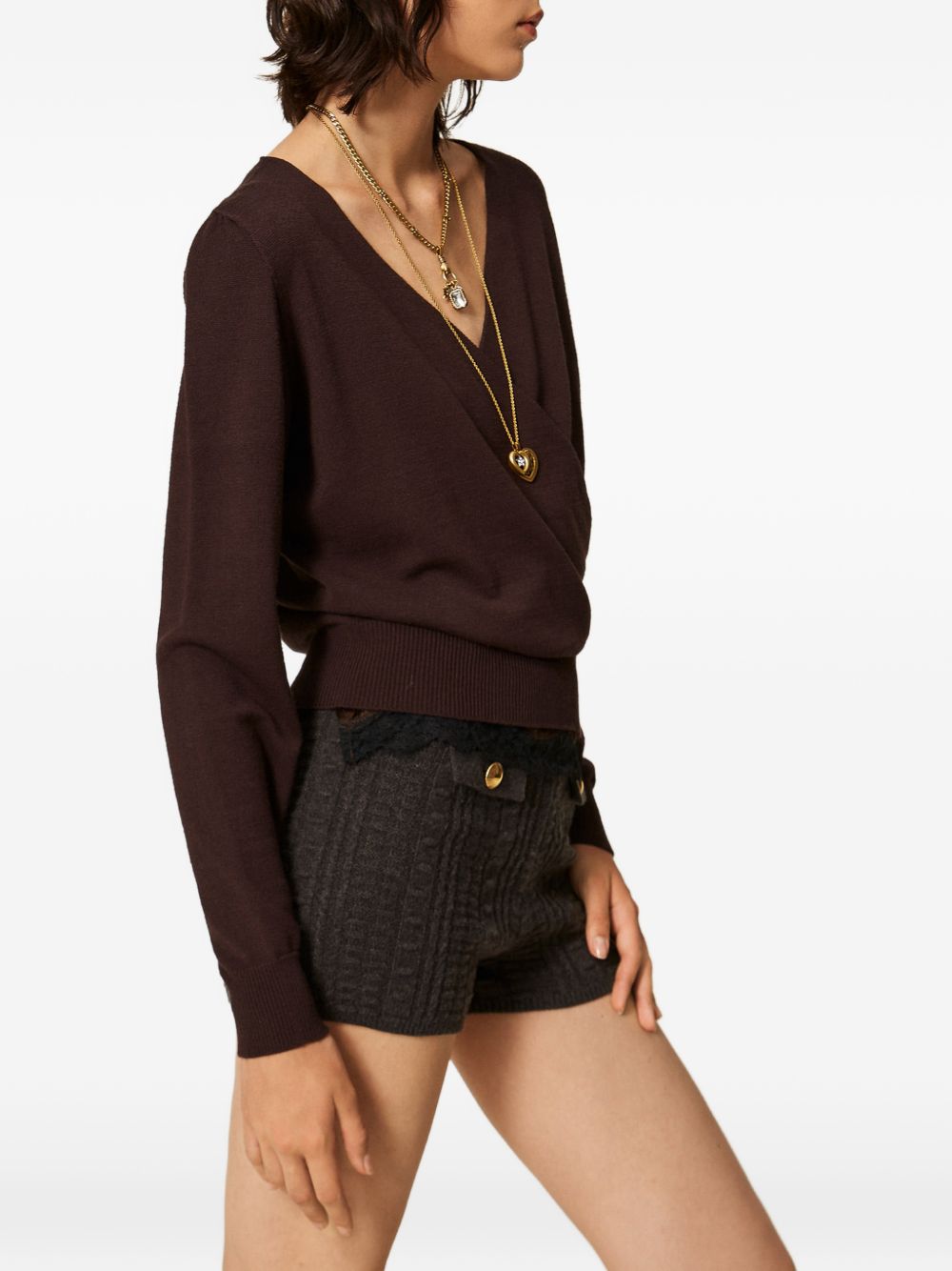 Twinset 262TT3331 maglia marrone coffee