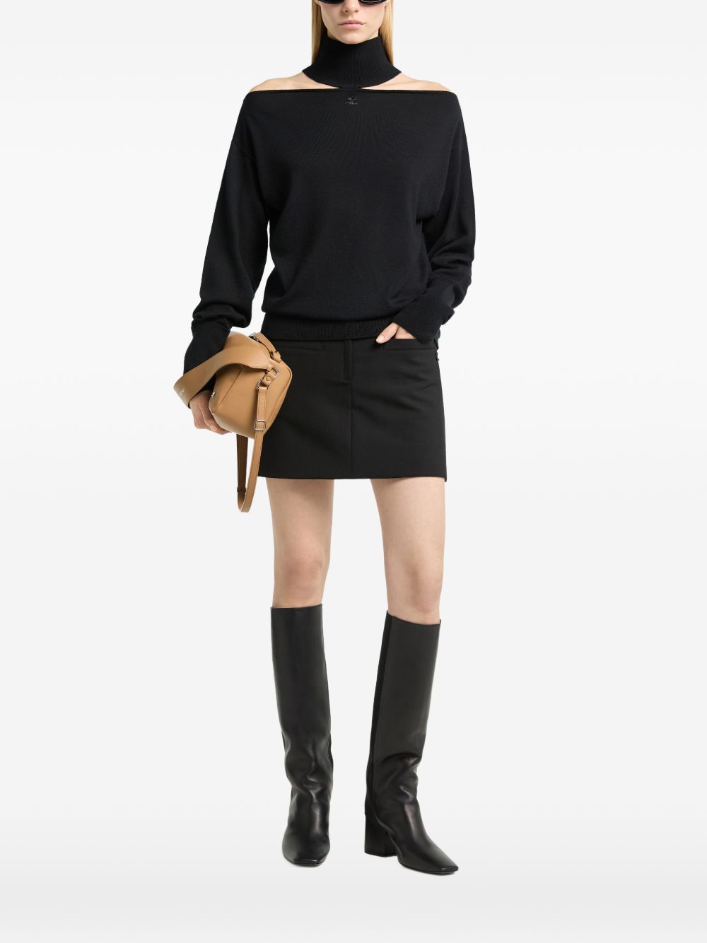 Courreges 326MPU281FI0085 maglia nera donna