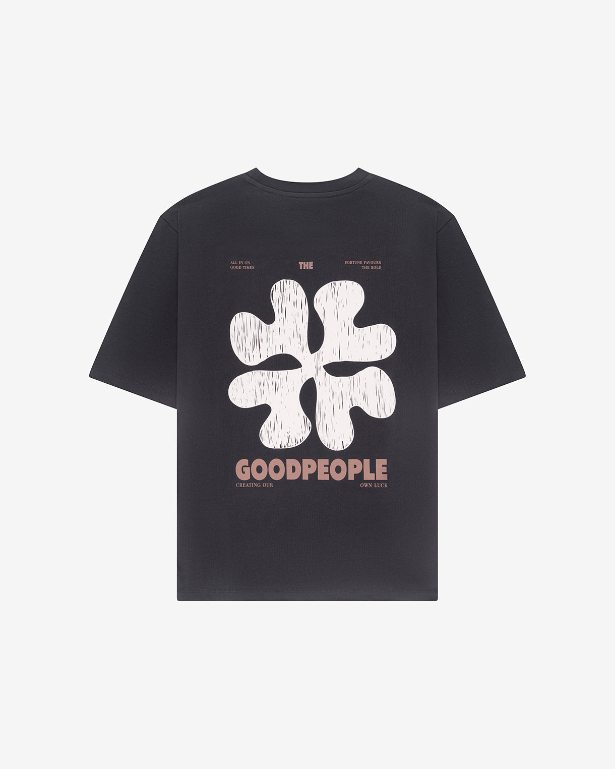 Goodpeople Tex t-shirt cotone antracite stampa fiore