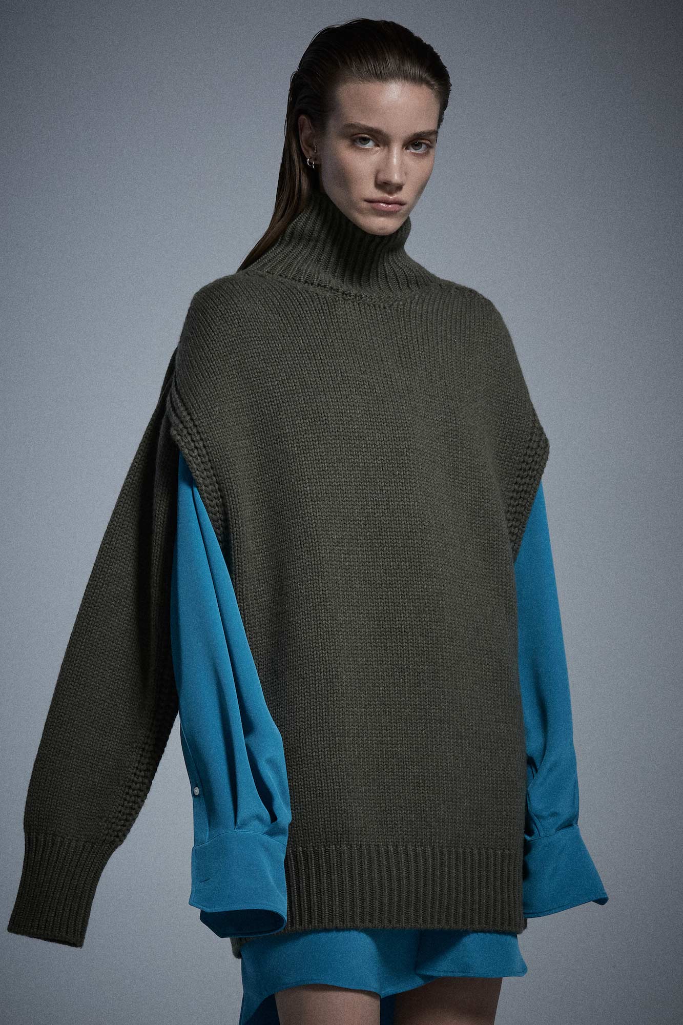 Sa Su Phi Giovanna vestito in cashmere verde militare