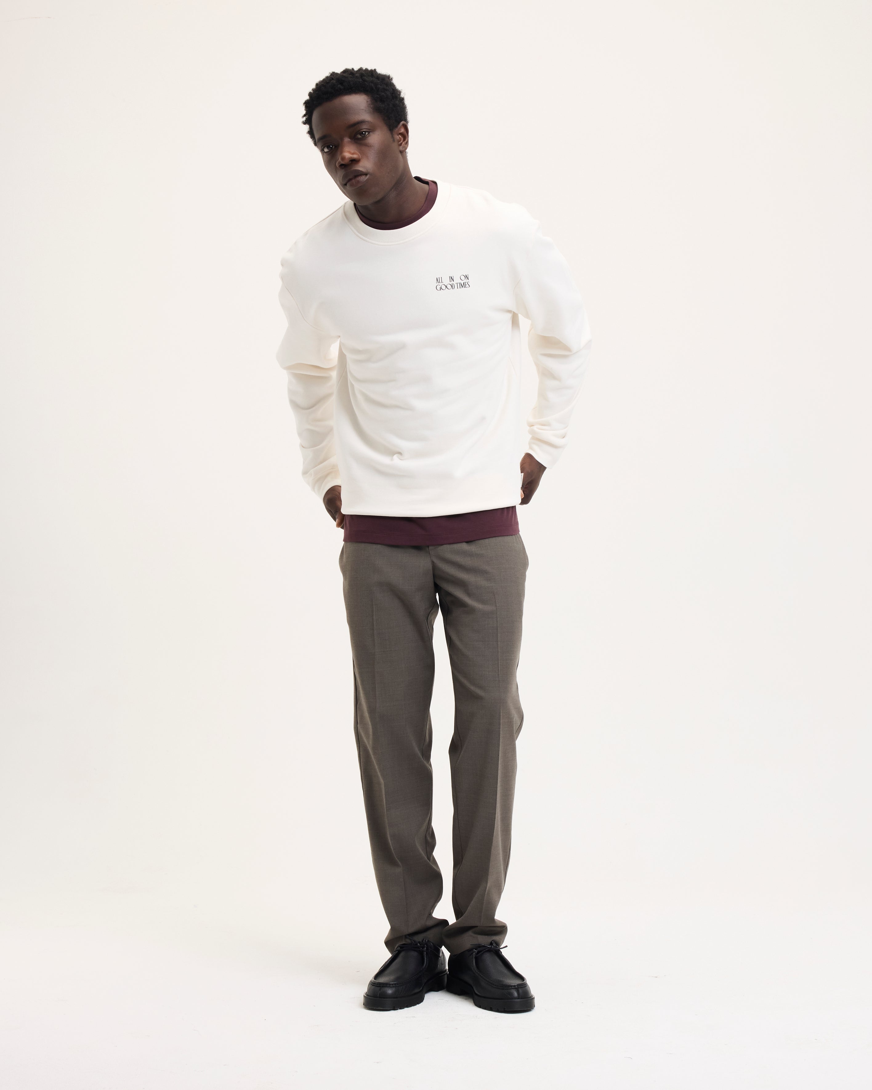 Goodpeople Lax maglione stampa bianco cotone