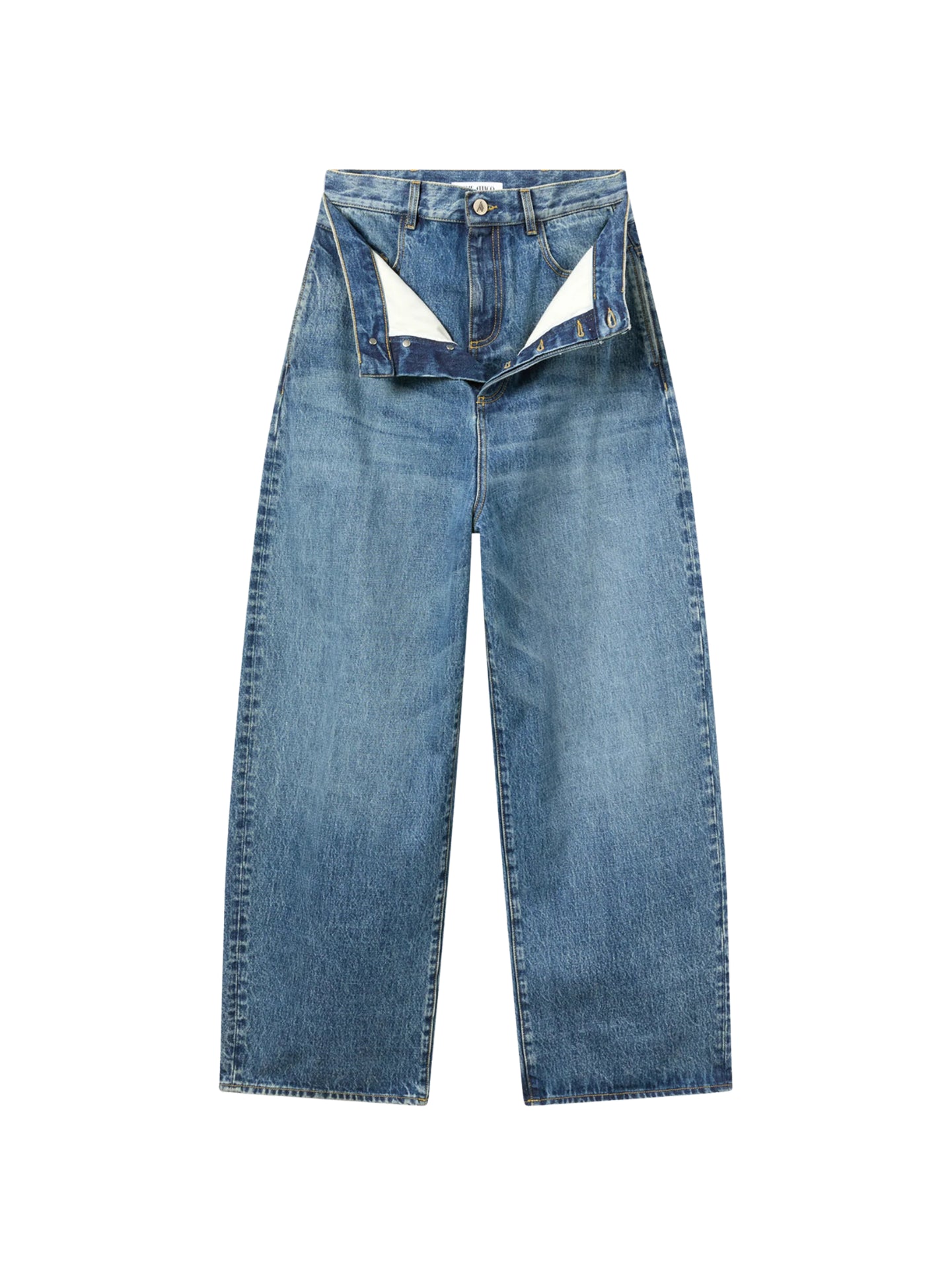 The Attico 261WCP00322 jeans donna blu gamba larga