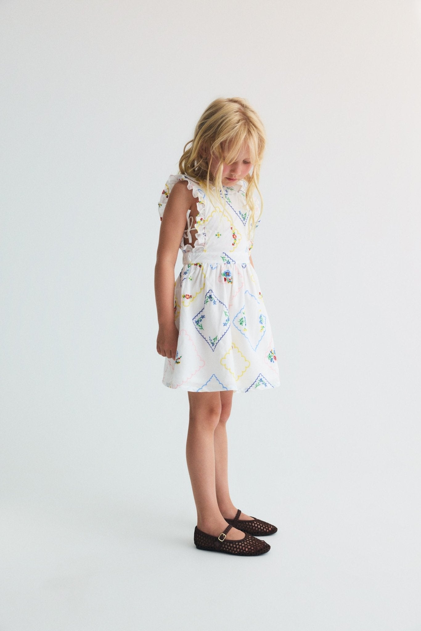 The New Society Jacinthe vestito bambina ricamo floreale