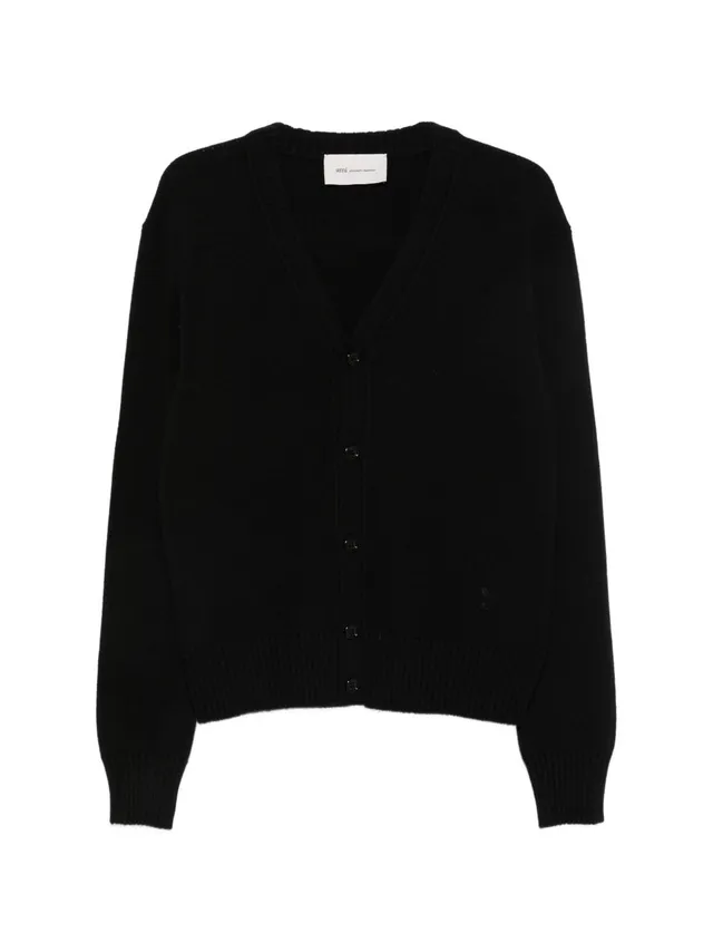 Ami HKC364 cardigan nero uomo essenziale