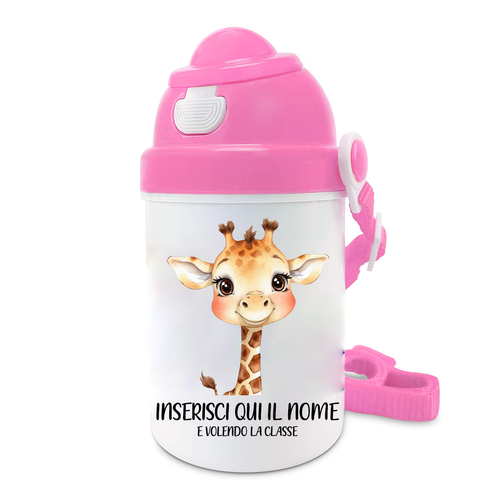 Mr. Gadgets Giraffa Rosa borraccia bambini leggera