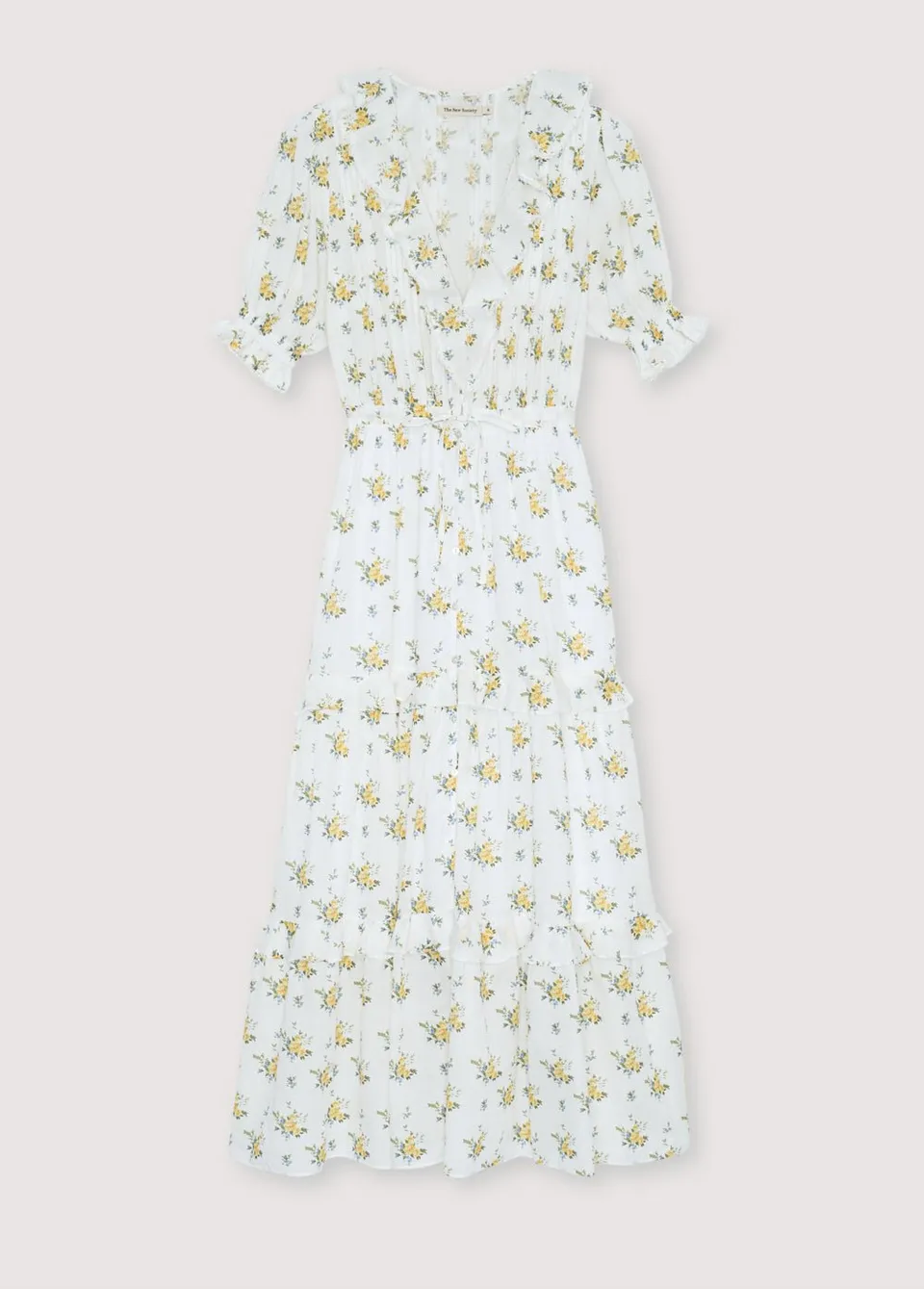 The New Society Mimosa camicia floreale cotone bottoni